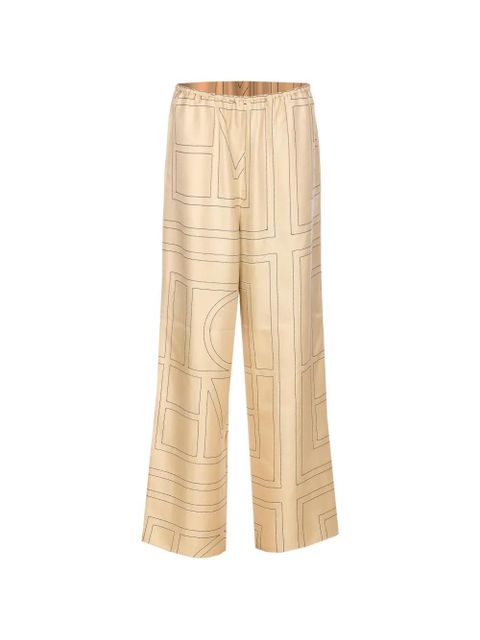 TOTEME monogram elasticated-waistband trousers - Neutrals - zdjęcie produktu nr 1