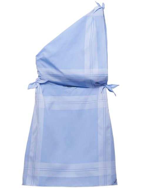 Prada checked cotton minidress - Blue