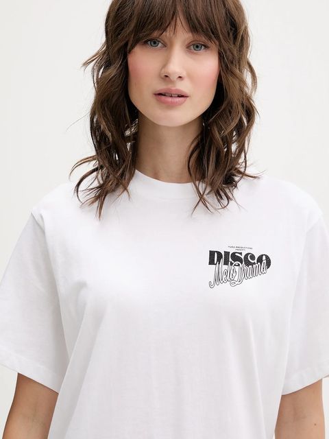 HUGO t-shirt bawełniany damski kolor beżowy 50550148