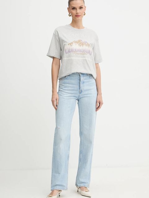 BOSS Orange t-shirt bawełniany damski kolor szary 50549195 - zdjęcie produktu nr 2