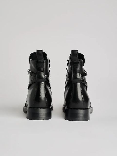 Karl Lagerfeld botki skórzane BLAKE damskie kolor czarny na płaskim obcasie KL41444 - zdjęcie produktu nr 2