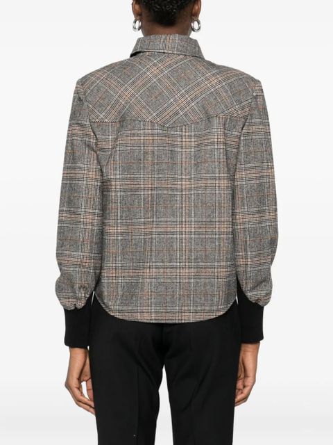 PINKO checked panelled shirt - Grey