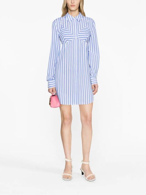 STAUD Alita striped poplin shirtdress - Blue - zdjęcie produktu nr 2