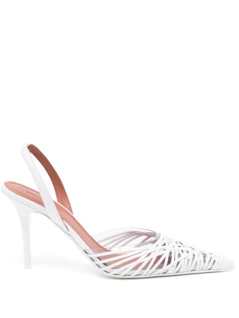 Amina Muaddi 90mm Lori pumps - White
