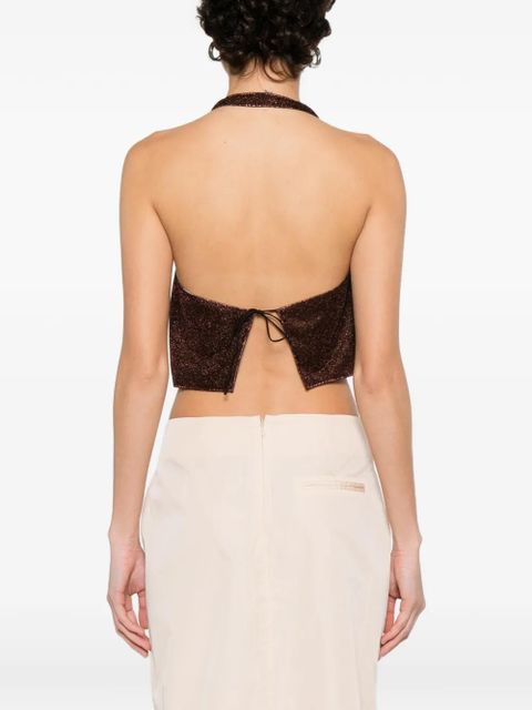 Oséree ring-detail top - Brown