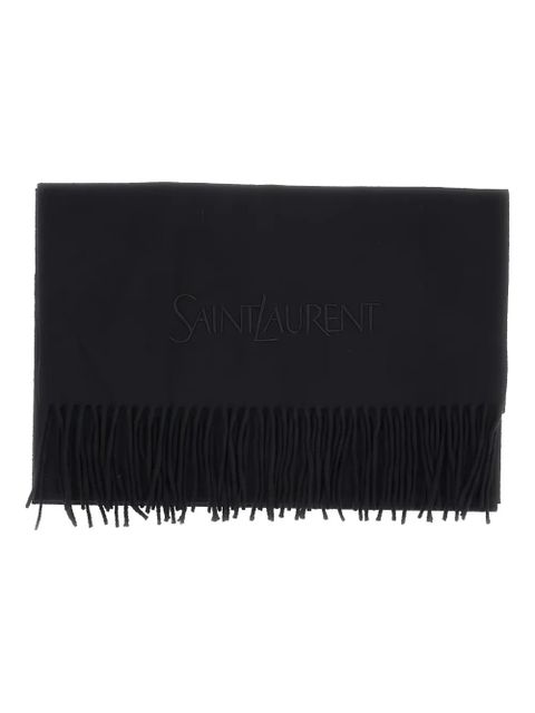 Saint Laurent fringed cashemere scarf - Black - zdjęcie produktu nr 1