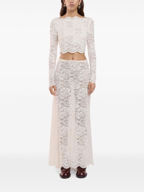 Rabanne floral-lace sheer skirt - White - zdjęcie produktu nr 2