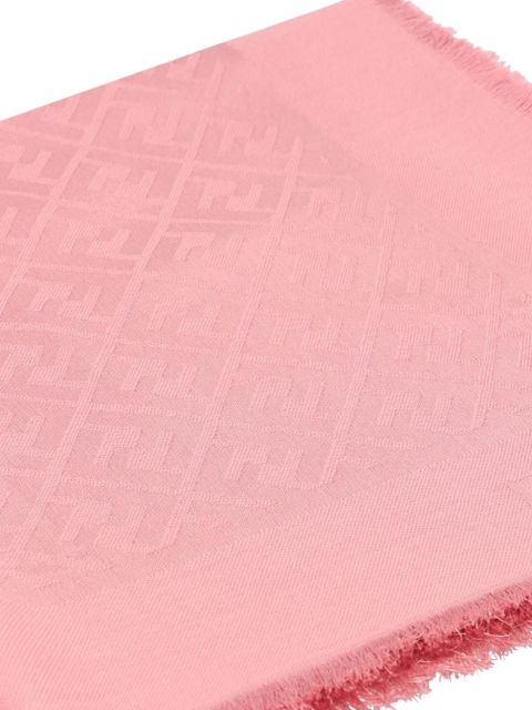 FENDI logo-pattern frayed-edge shawl - Pink - zdjęcie produktu nr 2