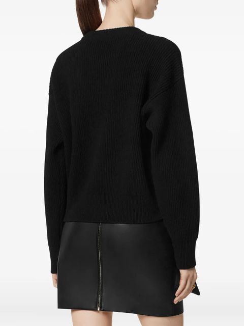 Versace embroidered-detail sweater - Black