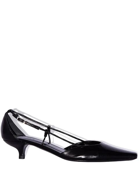 BY FAR 40mm Francine Creased leather pumps - Black - zdjęcie produktu nr 1
