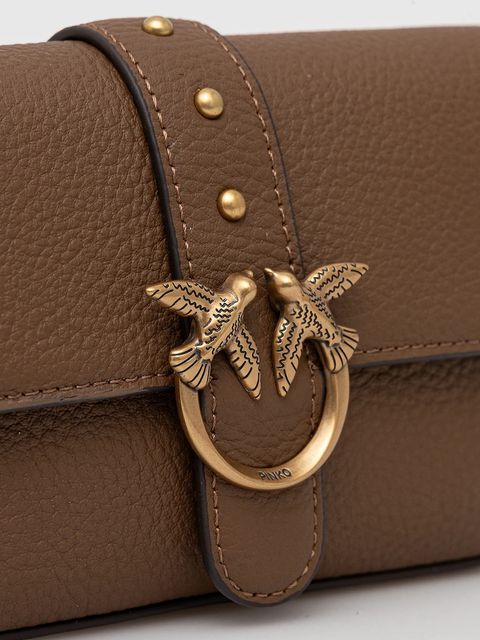 Pinko torebka skórzana kolor brązowy 105353 A2OX