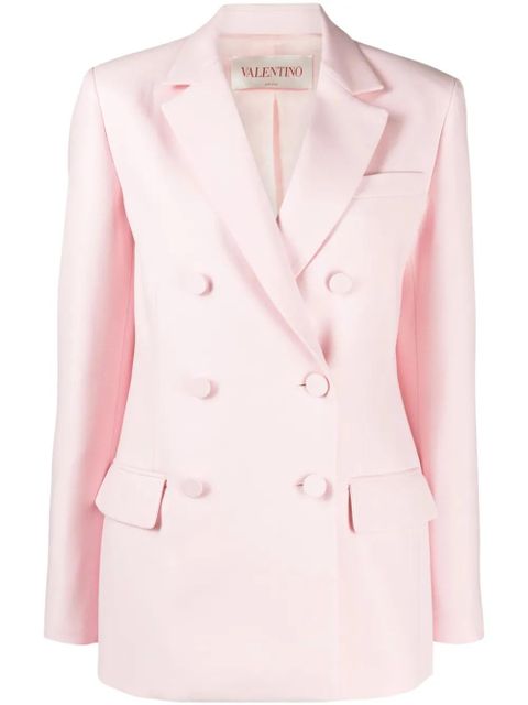 Valentino Garavani double-breasted crepe blazer - Pink