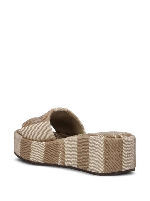 FENDI 60mm Sunshine striped platform sandals - Neutrals - zdjęcie produktu nr 2