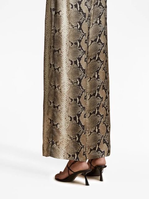 KHAITE Mindy snake-print crop trousers - Black