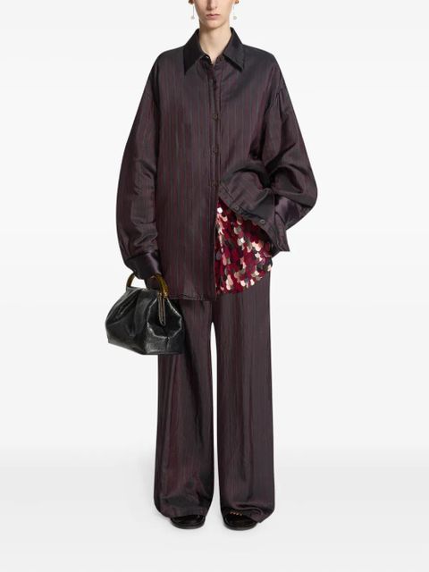 DRIES VAN NOTEN pleated leather tote bag - Black - zdjęcie produktu nr 2