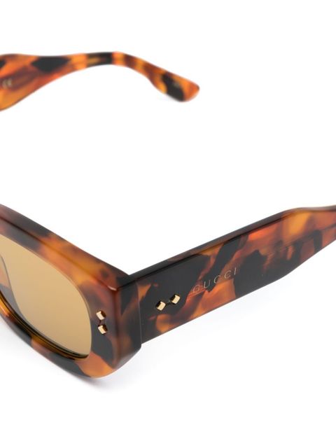 Gucci Eyewear rectangle-frame tinted sunglasses - Brown