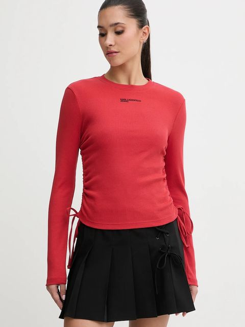 Karl Lagerfeld Jeans longsleeve kolor pomarańczowy B1W17050 - zdjęcie produktu nr 1