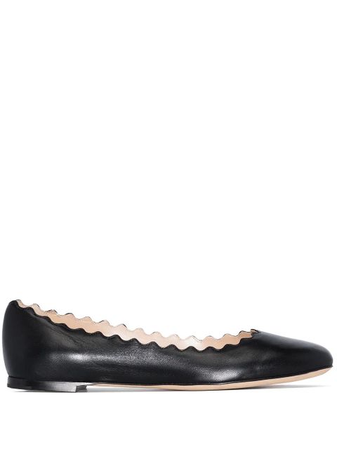 Chloé Lauren leather ballerina shoes - Black - zdjęcie produktu nr 1
