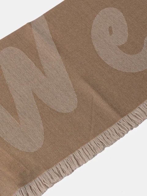 Weekend Max Mara szalik wełniany damski kolor beżowy wzorzysty 2515541064600