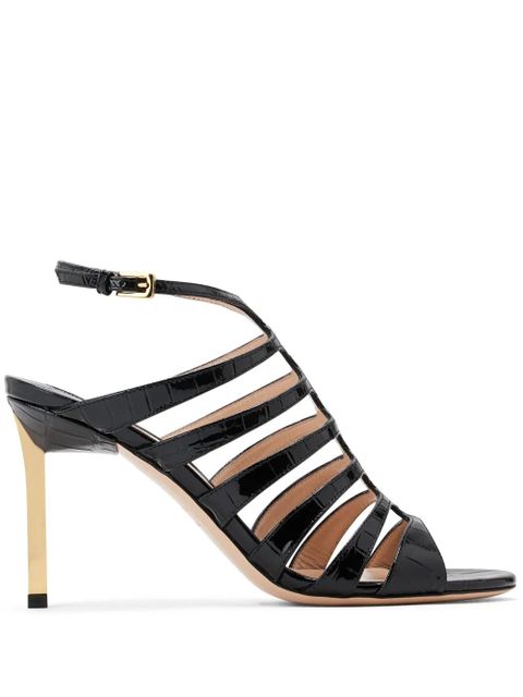 TOM FORD 85mm crocodile-embossed leather sandals - Black - zdjęcie produktu nr 1
