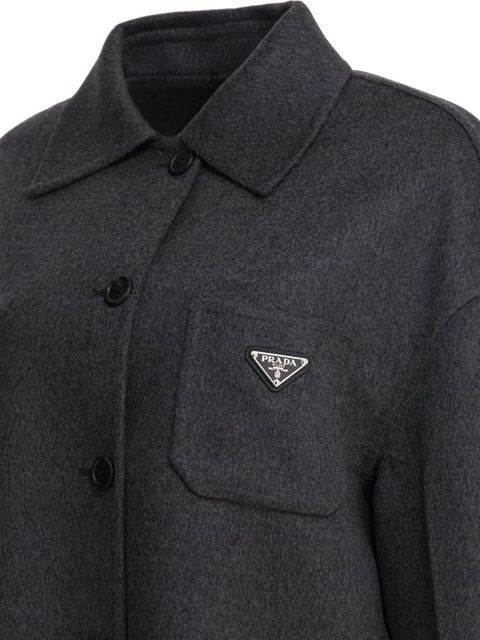 Prada double-breasted patch-pocket jacket - Grey