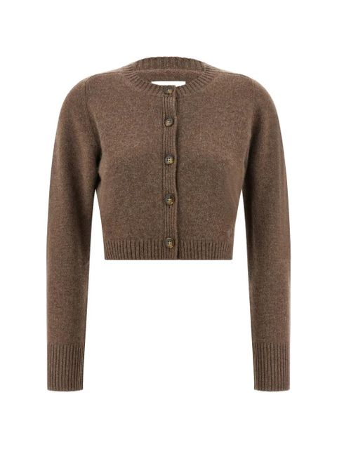 LouLou de Saison logo-embroidered cardigan - Brown - zdjęcie produktu nr 1