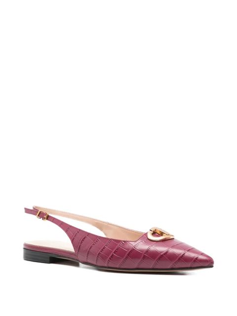 TWINSET crocodile-effect slingback pumps - Purple - zdjęcie produktu nr 2