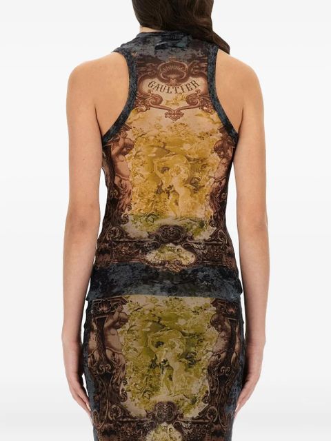 Jean Paul Gaultier printed-design sleeveless top - Neutrals