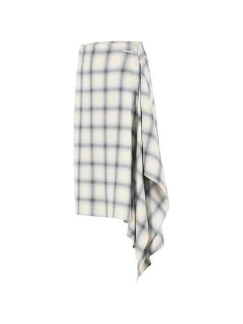 Coperni checkered asymmetrical skirt - Neutrals