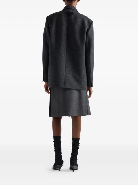 Prada button chevron-pattern jacket - Grey