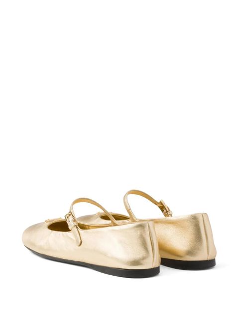 Prada leather ballerina shoes - Gold