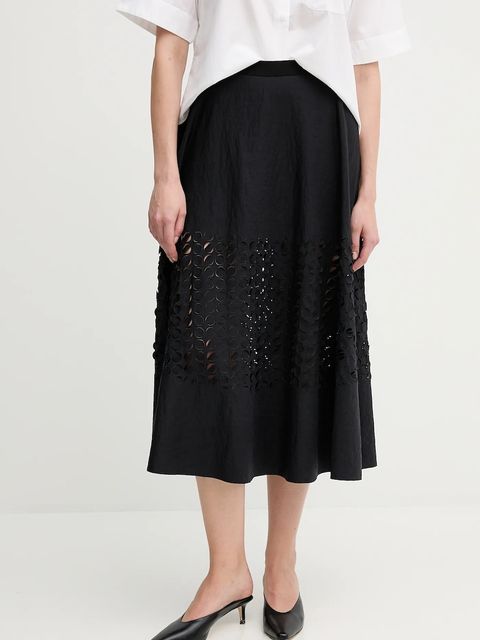 Sandro Ferrone spódnica kolor czarny midi rozkloszowana S18XBERAKO - zdjęcie produktu nr 1