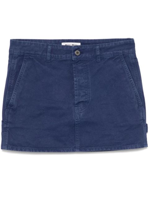Miu Miu logo-appliqué mini skirt - Blue - zdjęcie produktu nr 1