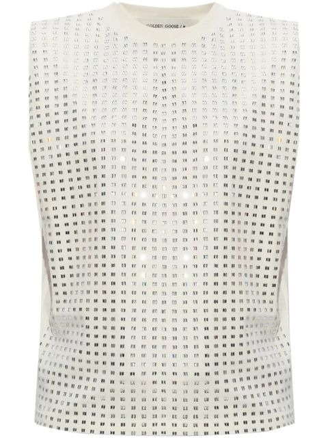 Golden Goose crystal-embellished cotton top - White - zdjęcie produktu nr 1