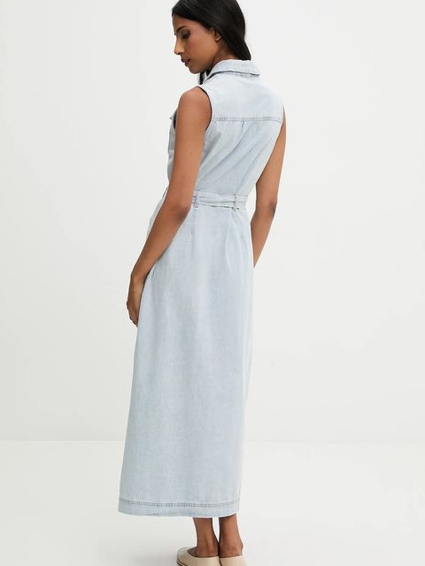 Answear.LAB sukienka jeansowa kolor niebieski maxi prosta