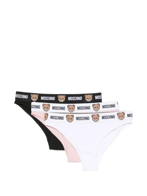 Moschino Teddy Bear logo-waistband briefs set (set of three) - Black - zdjęcie produktu nr 1
