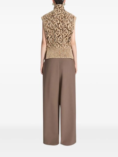 DRIES VAN NOTEN jacquard bib sweater - Brown - zdjęcie produktu nr 2