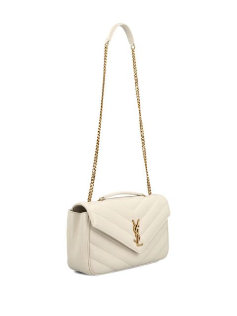Saint Laurent medium Loulou quilted Cassandre logo shoulder bag - Neutrals