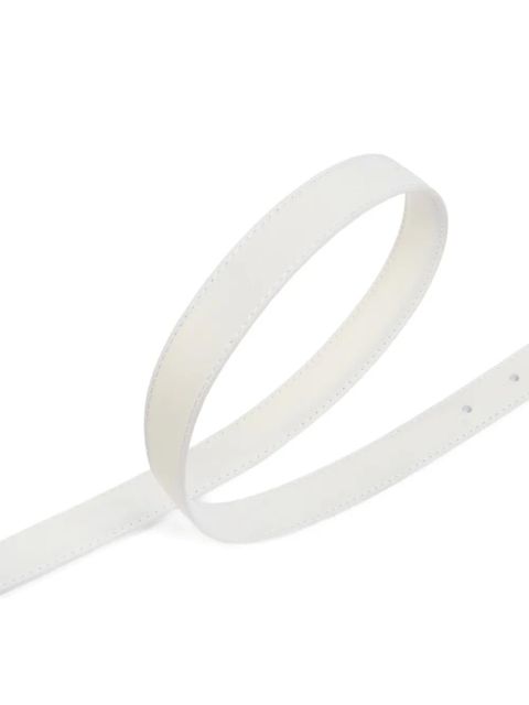 PINKO thin colour-block Love Birds leather belt - White