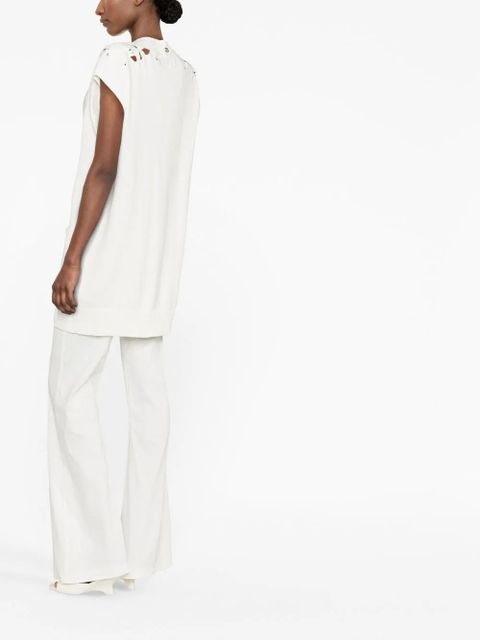 TWINSET crochet-trim cap-sleeve cardigan - White