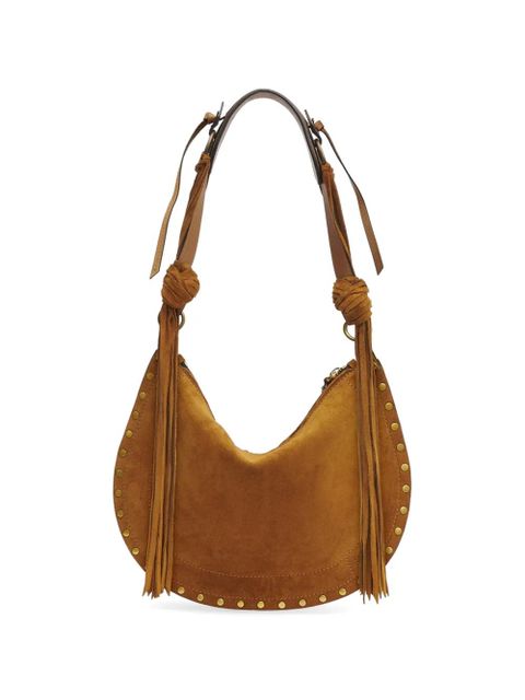 ISABEL MARANT Oskan studded fringed shoulder bag - Brown