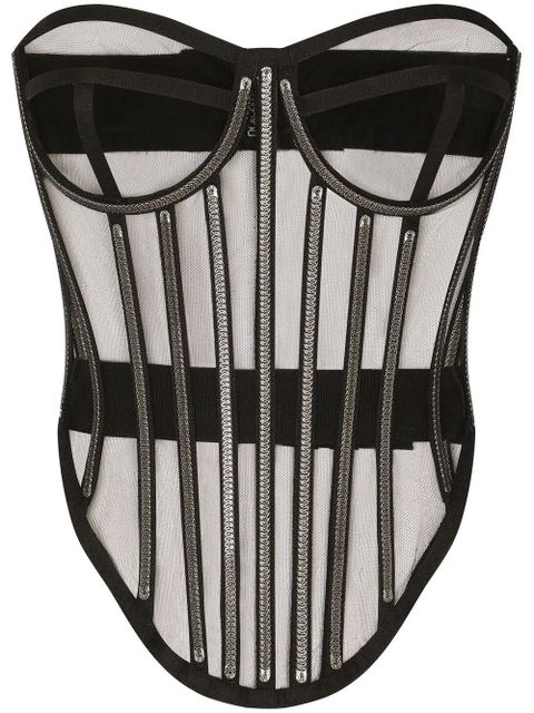 Dolce & Gabbana KIM DOLCE&GABBANA tulle corset top - Black - zdjęcie produktu nr 1