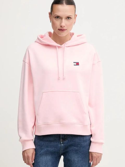 Tommy Jeans bluza bawełniana damska kolor różowy z kapturem DW0DW19414 - zdjęcie produktu nr 1