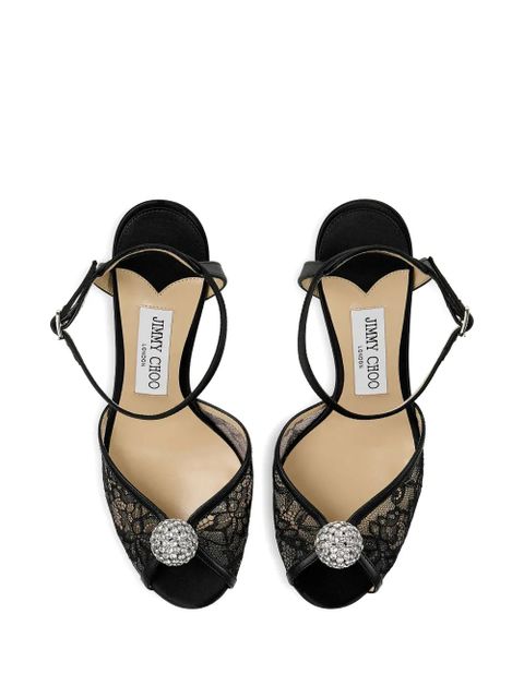 Jimmy Choo 85mm Sacora crystal-detail sandals - Black