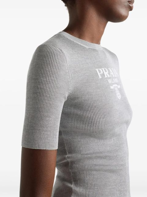 Prada ribbed-knit top - Grey