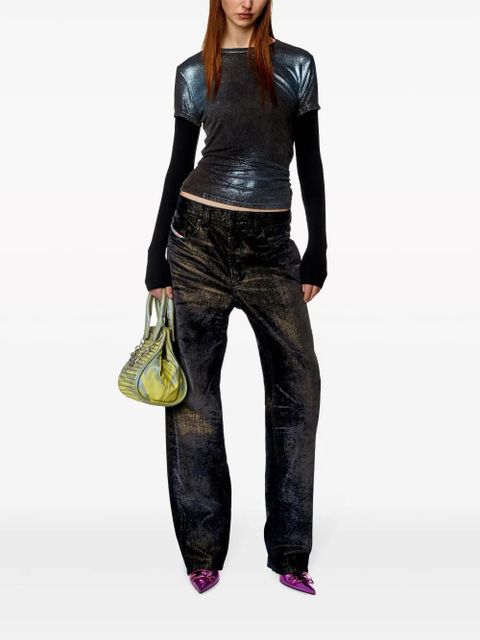 Diesel T-Miwa layered acid-wash T-shirt - Black - zdjęcie produktu nr 2