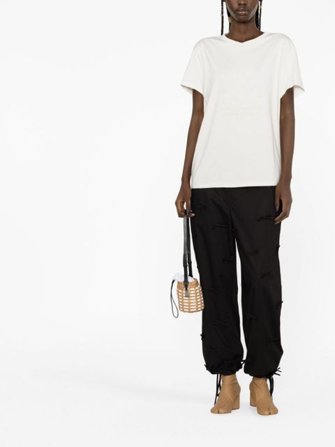 Maison Margiela Numbers-embroidered cotton T-shirt - White - zdjęcie produktu nr 2