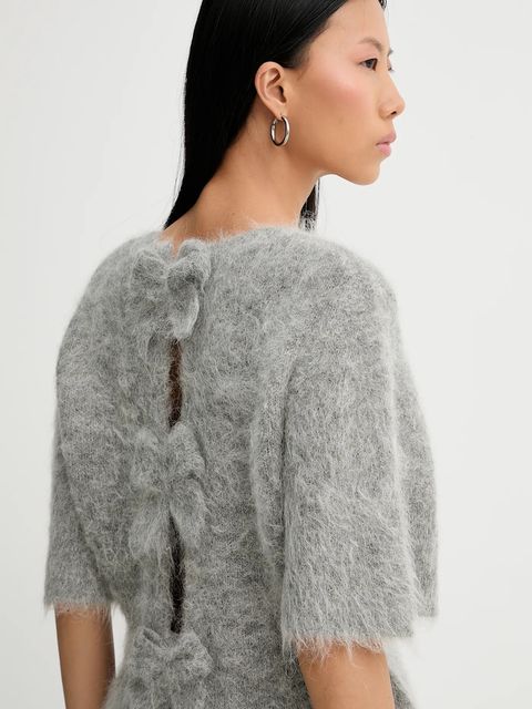 MUNTHE sweter z dodatkiem wełny RYLALINE damski kolor szary 254160325470