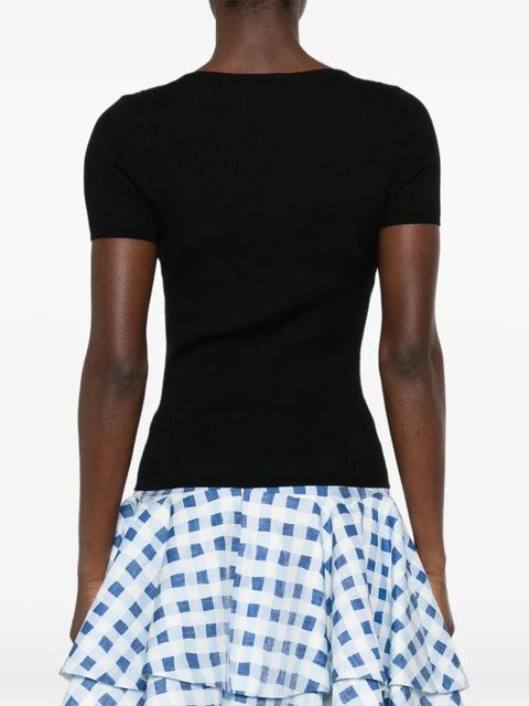 SANDRO cu-tout ribbed T-shirt - Black