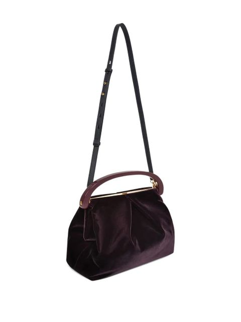 DRIES VAN NOTEN pleated velvet top-handle bag - Purple
